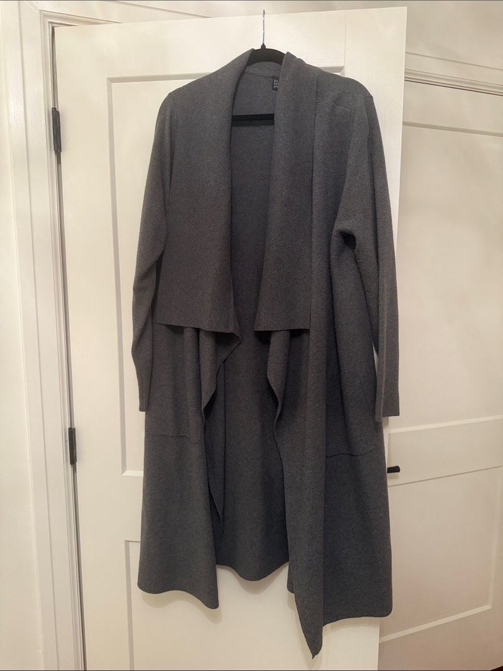 Eileen Fisher Gray Open-Front Long Women's Cardigan Sweater